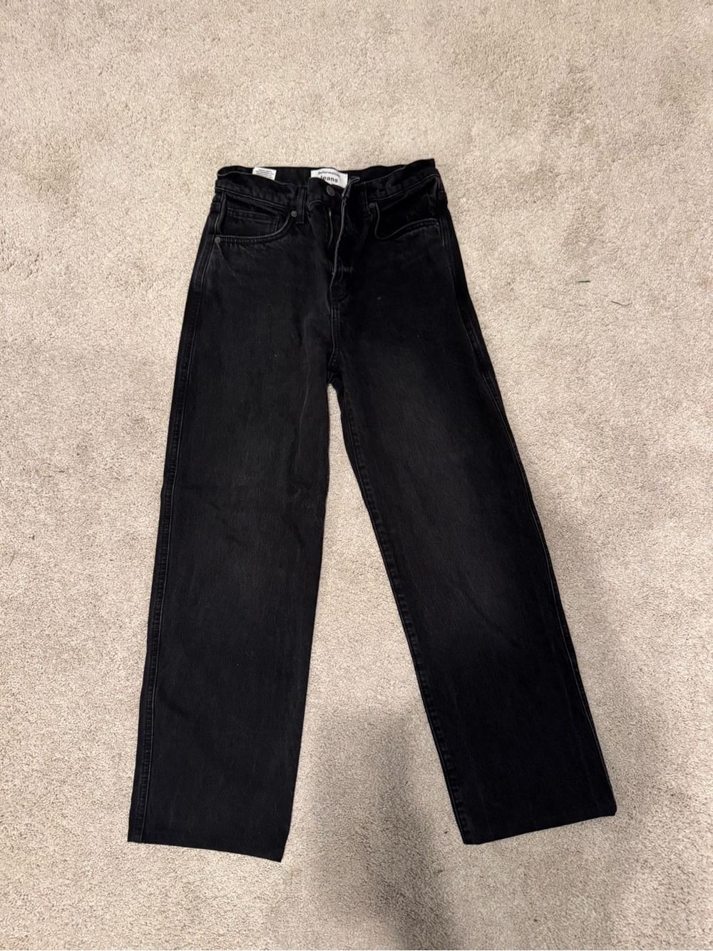 Reformation Black Straight-Leg Jeans